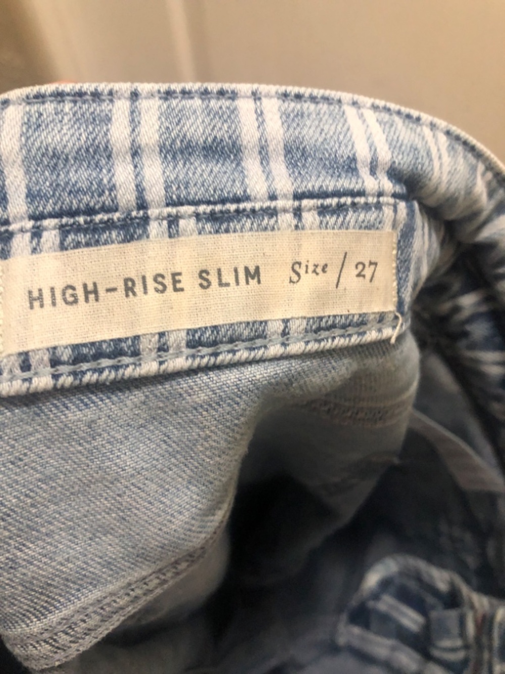Anthropologie Size 27 Pilcro High-Rise Striped Acid Wash Slim Jeans - Picture 9 of 10